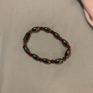 Magnetic and Red Beaded anklet